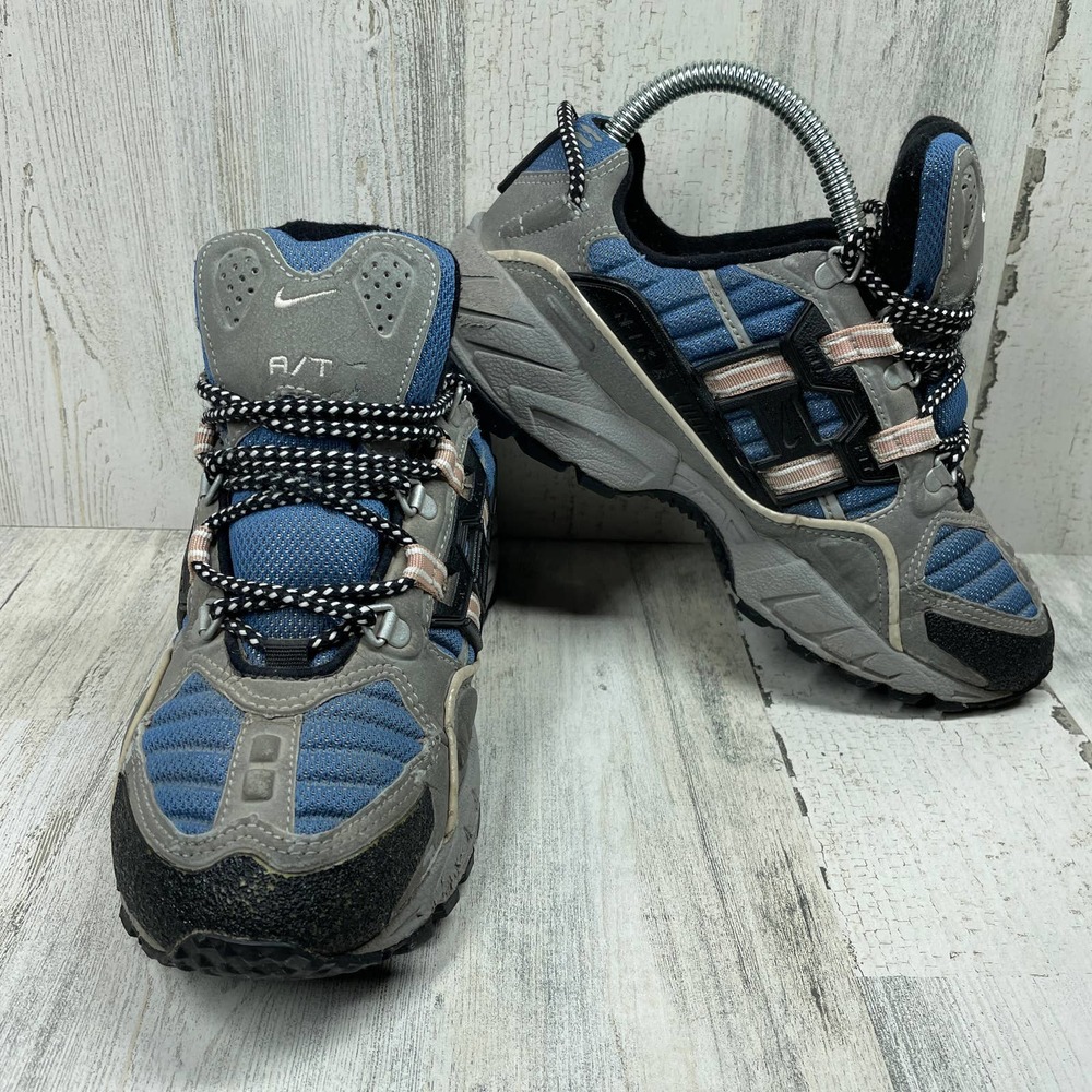 Nike Air Hiking Sneakers SZ 6 ACG AT Hiking Womens Camping Gray Blue Few…